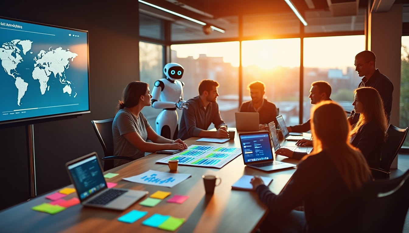 Illustration: Intelligence artificielle et automatisation dans la stratégie marketing digitale en 2024